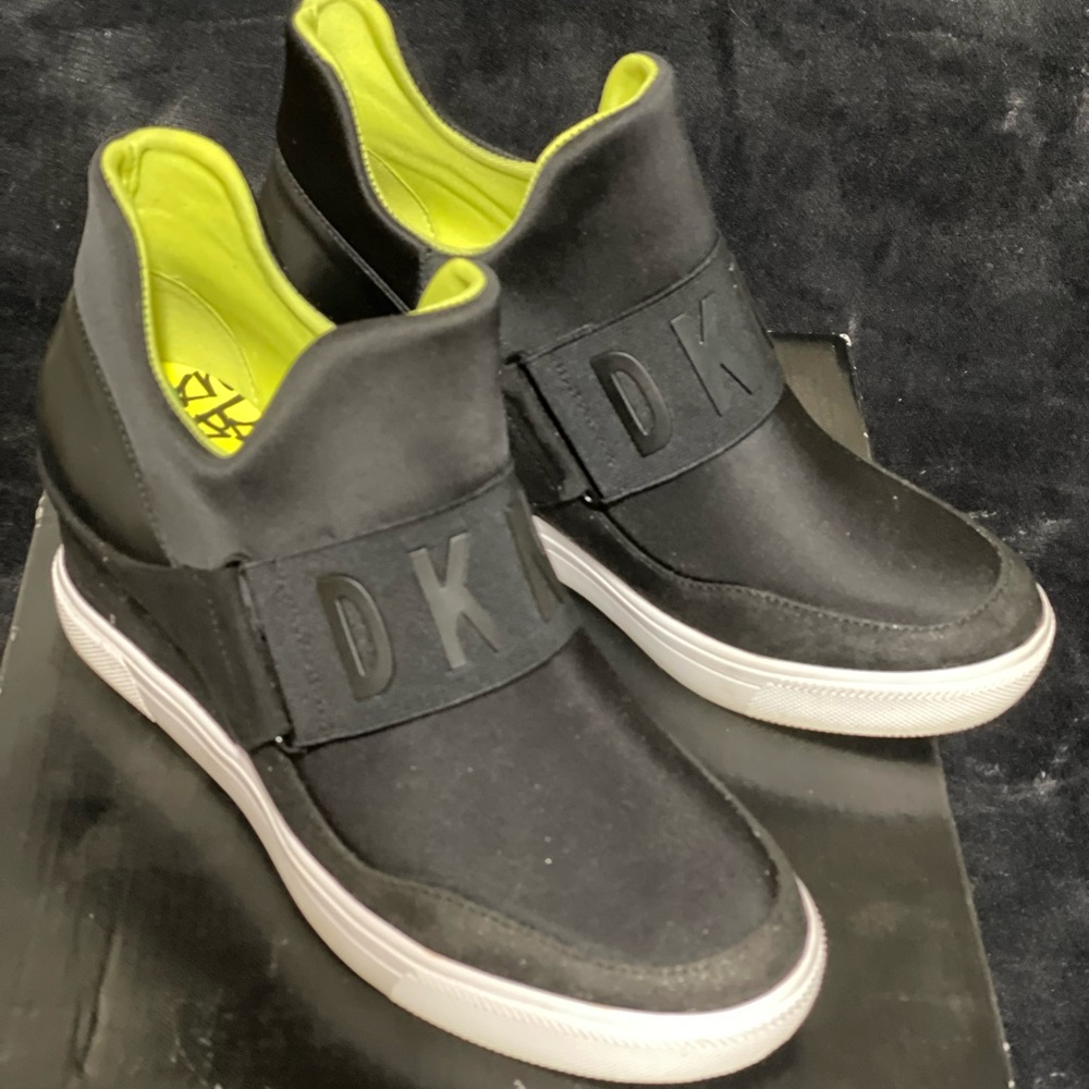 DKNY Black and Lime Sneakers